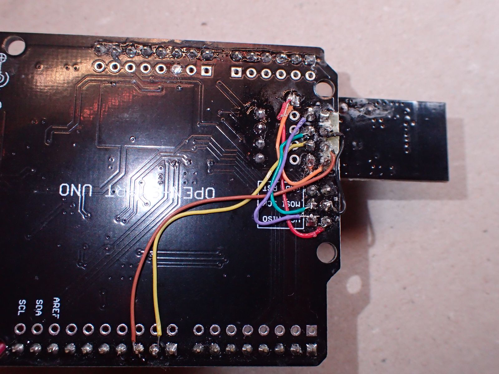 backside of the lightsensor with arduino uno