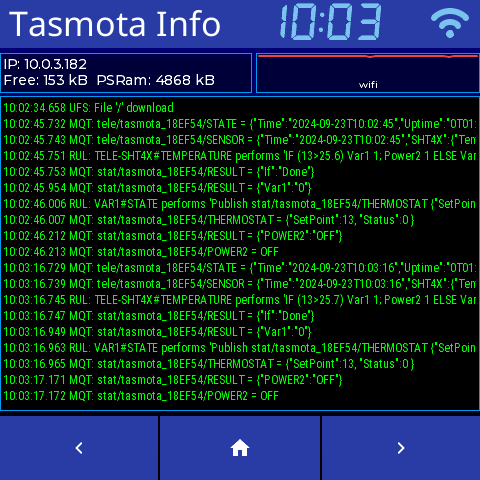 Screenshot Tasmota Info